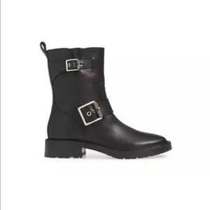 NEW$595 RAG&BONE LEATHER MOTO BOOT BLACK 38 7,5